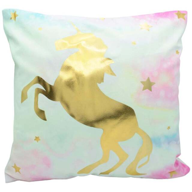 Velosso Golden Unicorn Filled Cushion 43 x 43cm 2 Pack - Multi - Wilko - image 1