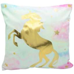 Velosso Golden Unicorn Filled Cushion 43 x 43cm 2 Pack - Multi - Wilko
