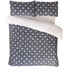 Serene Northern Stars Single Grey Microfibre Fabric Duvet Set - Wilko - thumbnail 3
