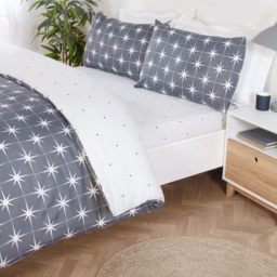Serene Northern Stars Single Grey Microfibre Fabric Duvet Set - Wilko - thumbnail 5