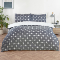Serene Northern Stars Single Grey Microfibre Fabric Duvet Set - Wilko - thumbnail 1