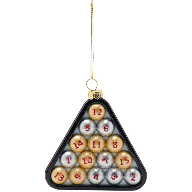 The Seasonal Gift Co Billiards Hanging Tree Decoration 20cm - Size: 20 x 9 x 1.5cm - Black - Wilko - image 1
