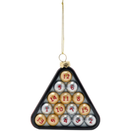 The Seasonal Gift Co Billiards Hanging Tree Decoration 20cm - Size: 20 x 9 x 1.5cm - Black - Wilko