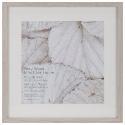 Grey Wood Effect Box Photo Frame 16 x 16 inch - The Port. Co Gallery - Wilko