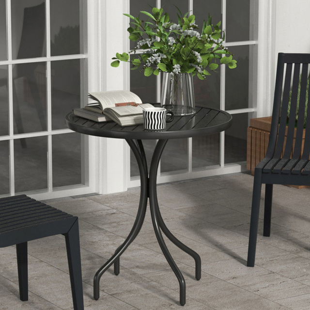 Outsunny Black Round Garden Table - Size: 66 x 66 x 71.5cm - Wilko - image 1