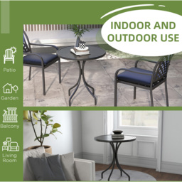 Outsunny Black Round Garden Table - Size: 66 x 66 x 71.5cm - Wilko - thumbnail 7