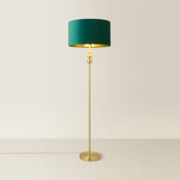 ValueLight Marissa Forest Green Velvet Gold Inner Shade Gold Stacked Ball LED Floor Lamp - Size: 145 x 45 x 45cm - ValueLights - Wilko - thumbnail 6