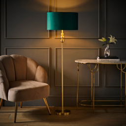 ValueLight Marissa Forest Green Velvet Gold Inner Shade Gold Stacked Ball LED Floor Lamp - Size: 145 x 45 x 45cm - ValueLights - Wilko - thumbnail 7