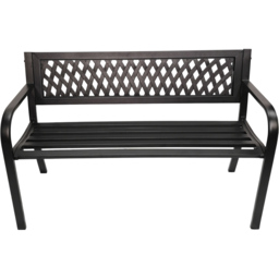 Samuel Alexander Keswick Metal Lattice Garden Bench - Size: 2 Seater - Black - Wilko - thumbnail 3