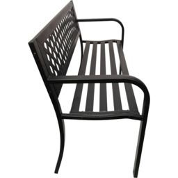 Samuel Alexander Keswick Metal Lattice Garden Bench - Size: 2 Seater - Black - Wilko - thumbnail 4