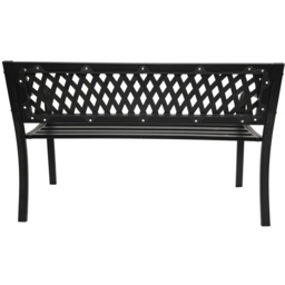 Samuel Alexander Keswick Metal Lattice Garden Bench - Size: 2 Seater - Black - Wilko - thumbnail 5