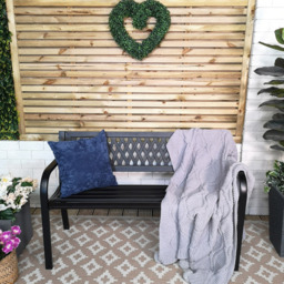 Samuel Alexander Keswick Metal Lattice Garden Bench - Size: 2 Seater - Black - Wilko - thumbnail 7