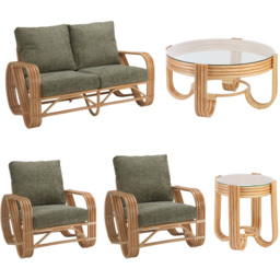 Desser Furniture Pretzel 4 Seater Natural Jubilee Sage Sofa Set - Brown - Wilko - thumbnail 3