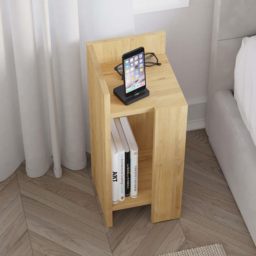 Decortie Elos Single Shelf Oak Modern Left Module Bedside Table - Cream - Wilko - thumbnail 4