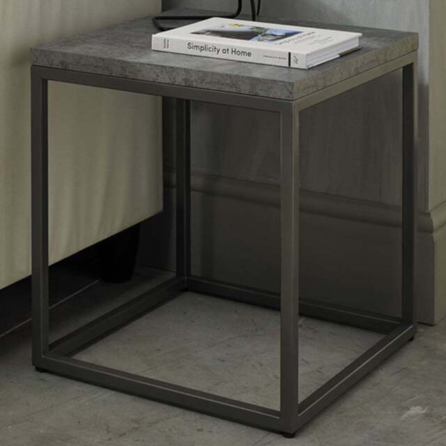 Bentley Designs Renzo Zinc and Dark Grey Side Table - Size: 50 x 45 x 45cm - Wilko - image 1