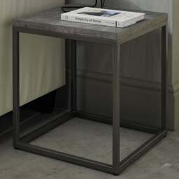Bentley Designs Renzo Zinc and Dark Grey Side Table - Size: 50 x 45 x 45cm - Wilko - thumbnail 1