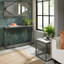 Bentley Designs Renzo Zinc and Dark Grey Side Table - Size: 50 x 45 x 45cm - Wilko - thumbnail 7