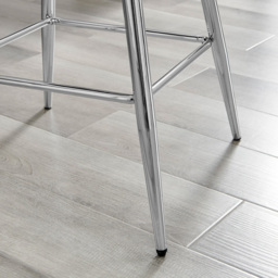 Furniturebox Solara Black Faux Leather Silver Legs Counter Stools Set of 2 - Wilko - thumbnail 5