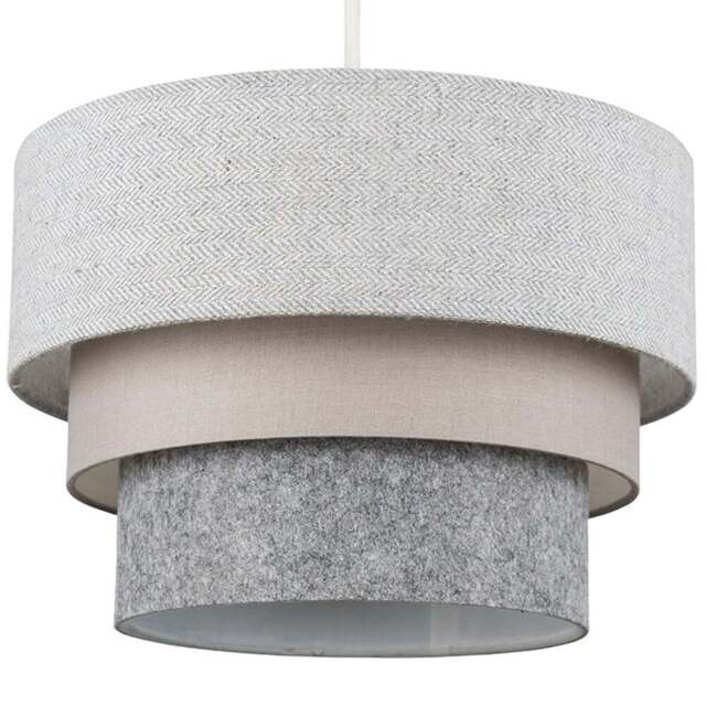 ValueLights Aztec 3-Tier Grey Herringbone Ceiling Light Shade - Size: 30 x 20.5 x 30cm - Wilko - image 1