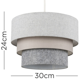 ValueLights Aztec 3-Tier Grey Herringbone Ceiling Light Shade - Size: 30 x 20.5 x 30cm - Wilko - thumbnail 6
