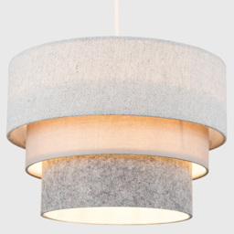 ValueLights Aztec 3-Tier Grey Herringbone Ceiling Light Shade - Size: 30 x 20.5 x 30cm - Wilko - thumbnail 3