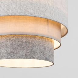 ValueLights Aztec 3-Tier Grey Herringbone Ceiling Light Shade - Size: 30 x 20.5 x 30cm - Wilko - thumbnail 4