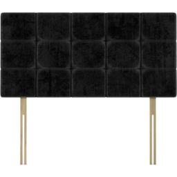 Bedmaster Small Double Black Naples Velvet Pearl Squared Headboard - Wilko - thumbnail 3
