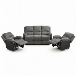 Furniture One 5 Seater Grey Sectional Corduroy Electric Recliner Sofa - Wilko - thumbnail 3