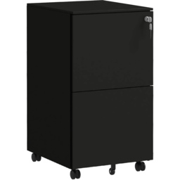 Portland 2 Drawer Black Vertical Filing Cabinet - Size: 2 Drawers - Wilko - thumbnail 3
