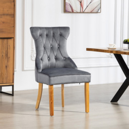 Artemis Home Martina Set of 2 Grey Velvet Fabric Dining Chair - Wilko - thumbnail 7