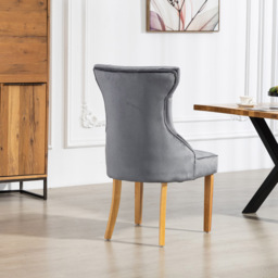 Artemis Home Martina Set of 2 Grey Velvet Fabric Dining Chair - Wilko - thumbnail 6
