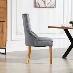 Artemis Home Martina Set of 2 Grey Velvet Fabric Dining Chair - Wilko - thumbnail 4