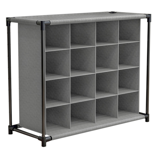 Living and Home Multi-Tier Grey Metal Shoe Rack - Size: 4 Tier - Wilko - image 1