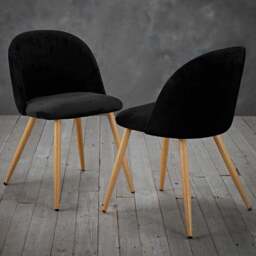 Venice Set of 2 Black Dining Chair - LPD Home - Wilko