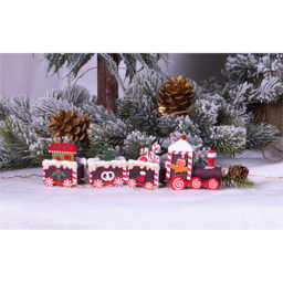St Helens Wooden Christmas Pudding Train Set Display 20cm - Size: 55 x 28 x 200cm - Red - Wilko - thumbnail 6