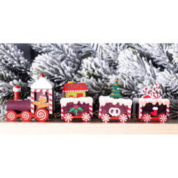 St Helens Wooden Christmas Pudding Train Set Display 20cm - Size: 55 x 28 x 200cm - Red - Wilko - thumbnail 5