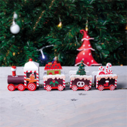St Helens Wooden Christmas Pudding Train Set Display 20cm - Size: 55 x 28 x 200cm - Red - Wilko - thumbnail 3