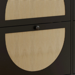 FurnitureHMD 4 Door Black Rattan Shoe Storage Cabinet - Size: 93.5 x 120 x 23.5cm - Wilko - thumbnail 7