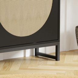 FurnitureHMD 4 Door Black Rattan Shoe Storage Cabinet - Size: 93.5 x 120 x 23.5cm - Wilko - thumbnail 5