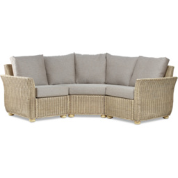 Desser Corsica 3 Seater Natural Rattan Biscuit Fabric Corner Sofa - Cream - Wilko - thumbnail 3