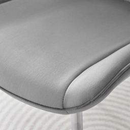 Furniturebox Cesano Set of 2 Grey and Chrome Velvet Dining Chair - Wilko - thumbnail 4