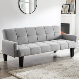 Home Detail Levine Double Sleeper Light Grey Fabric Sofa Bed - Size: 3 Seater - Wilko - thumbnail 1