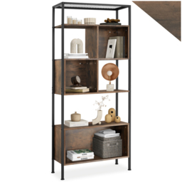 tectake Hastings 5 Shelf Industrial Dark Wood Shelving Unit - Brown - Wilko - thumbnail 3