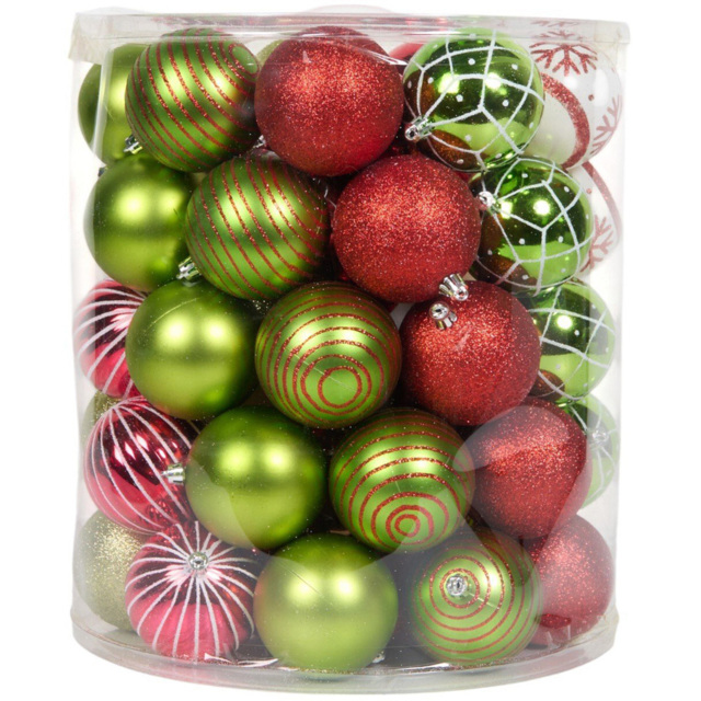 Set of 70 Candy Cane Lane Baubles in Drum Multicolour - Wilko - image 1