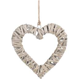 Red Hamper Small Flat Open Wicker Heart - Size: 20 x 1 x 20cm - Brown - Wilko - thumbnail 1