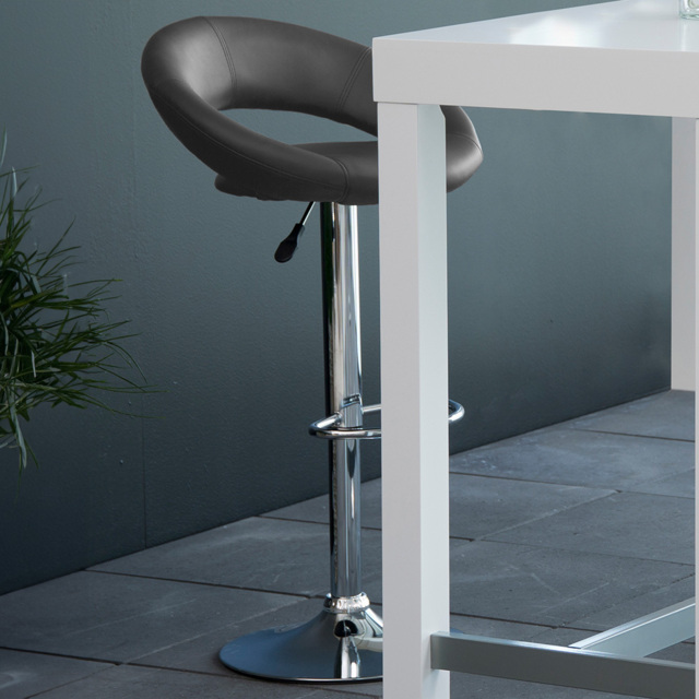 Florence Plump Black Swivel Bar Stool with Open Back - Furniture To Go - Wilko - image 1