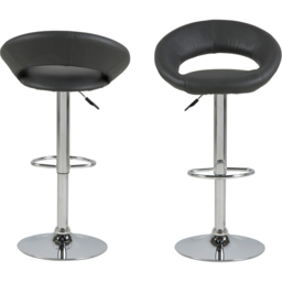 Florence Plump Black Swivel Bar Stool with Open Back - Furniture To Go - Wilko - thumbnail 4