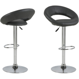 Florence Plump Black Swivel Bar Stool with Open Back - Furniture To Go - Wilko - thumbnail 3