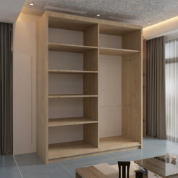 Sliding Wardrobes 4U Batumi 2 Door Oak Compact Curved Mirrored Wardrobe 150cm - Brown - Wilko - thumbnail 4