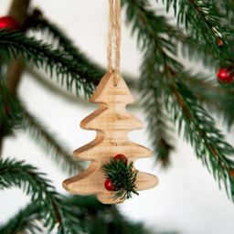 Shatchi Christmas Tree Wooden Craft Hanging Decoration - Size: 90 x 120 x 15cm - Brown - Wilko - thumbnail 3